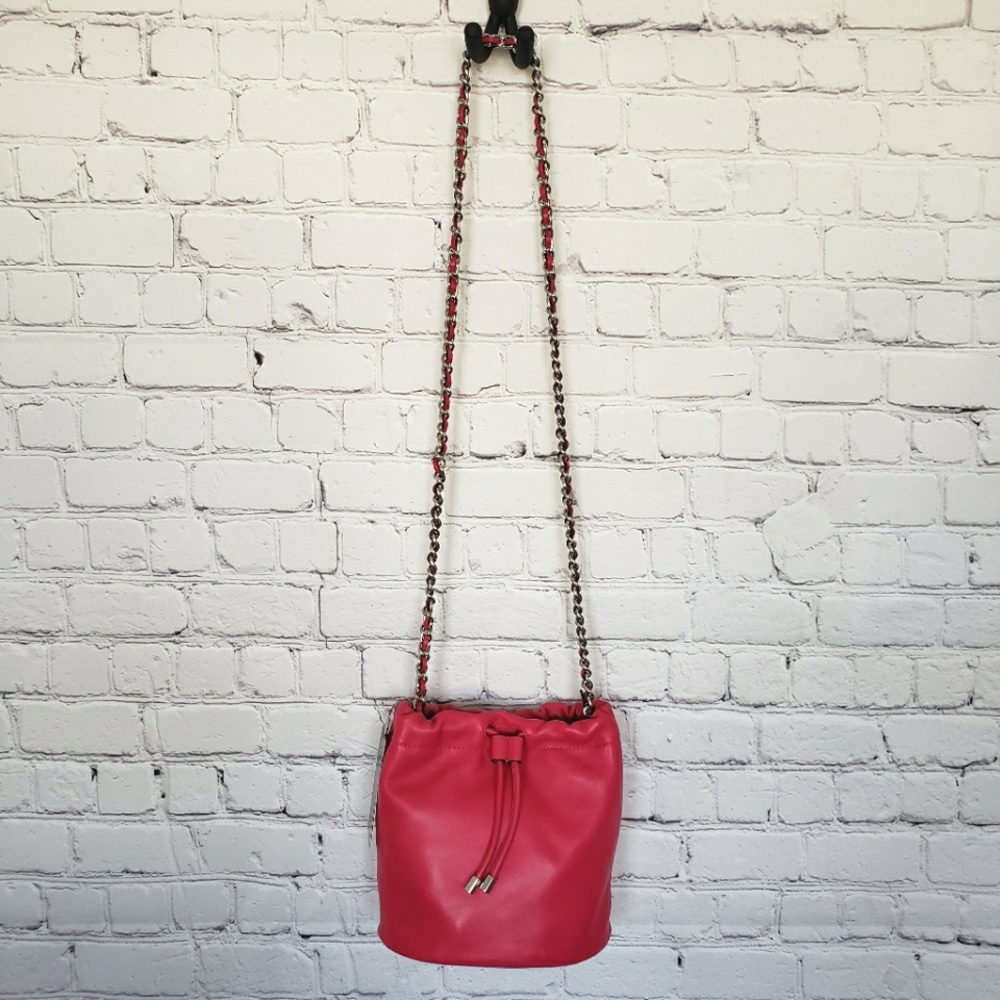 RALPH LAUREN Emmy Medium Nappa Leather Pink Bucket Crossbody - Picture 6 of 16